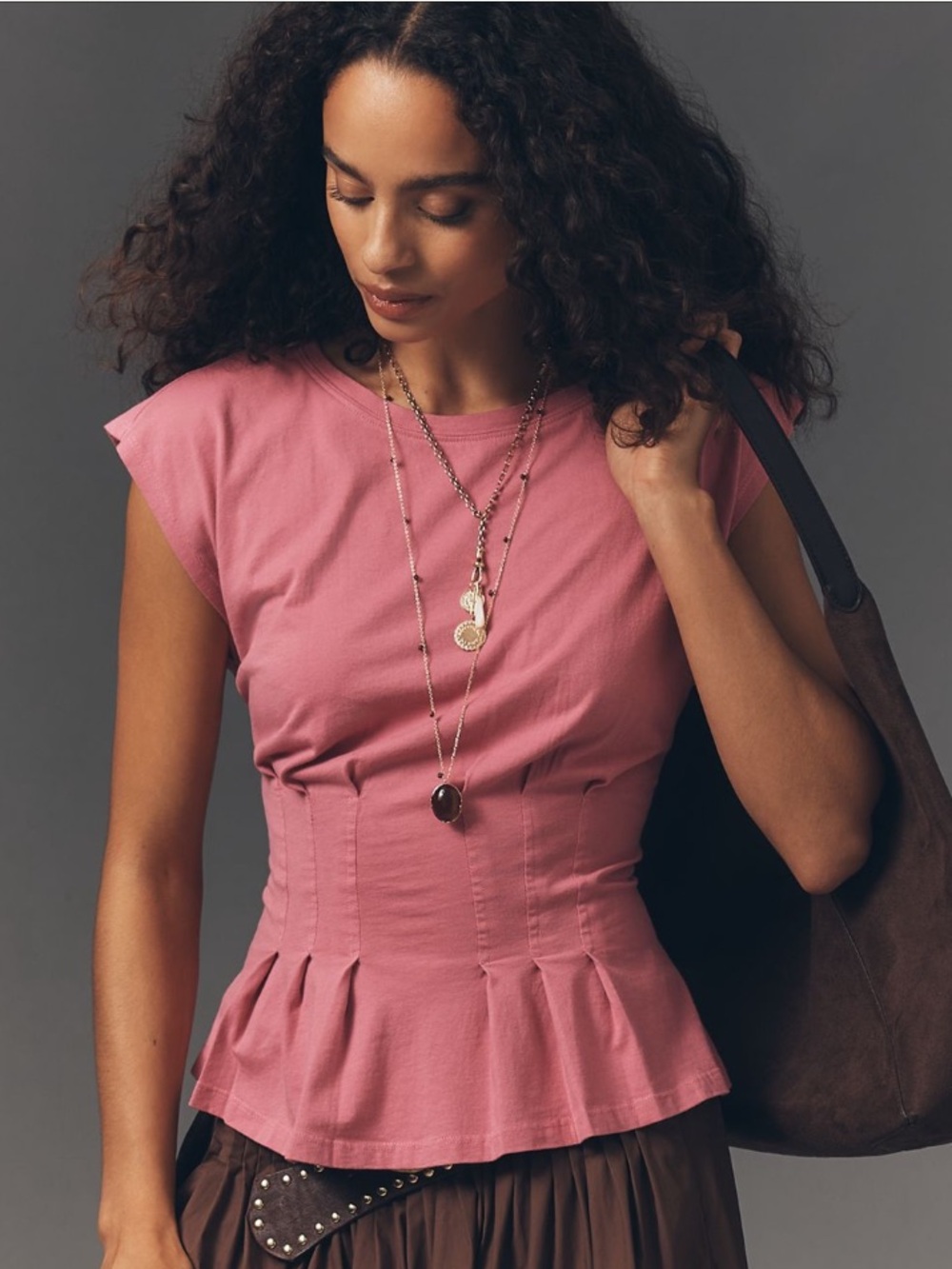 Anthropologie Darted Peplum Tee